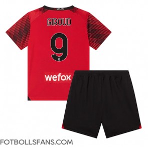 AC Milan Olivier Giroud #9 Replika Hemmatröja Barn 2023-24 Kortärmad (+ Korta byxor)